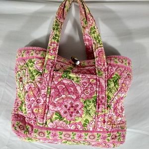 VERA BRADLEY Pink Floral TOGGLE TOTE Cotton